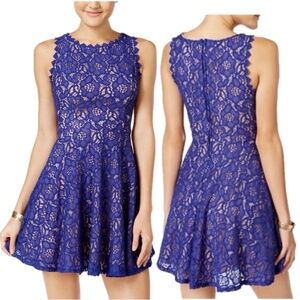 City Studio Juniors Lace Fit & Flare Sleeveless Short Dress - Size 7